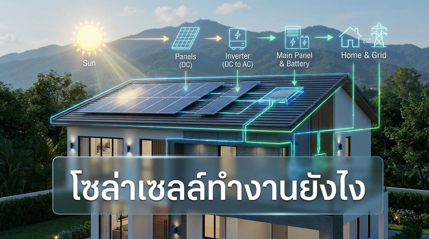 โซล่าเซลล์ทำงานยังไง? เจาะลึกระบบประหยัดค่าไฟ พร้อมบริการติดตั้งทั่วเชียงใหม่ โดยเอนีเทค