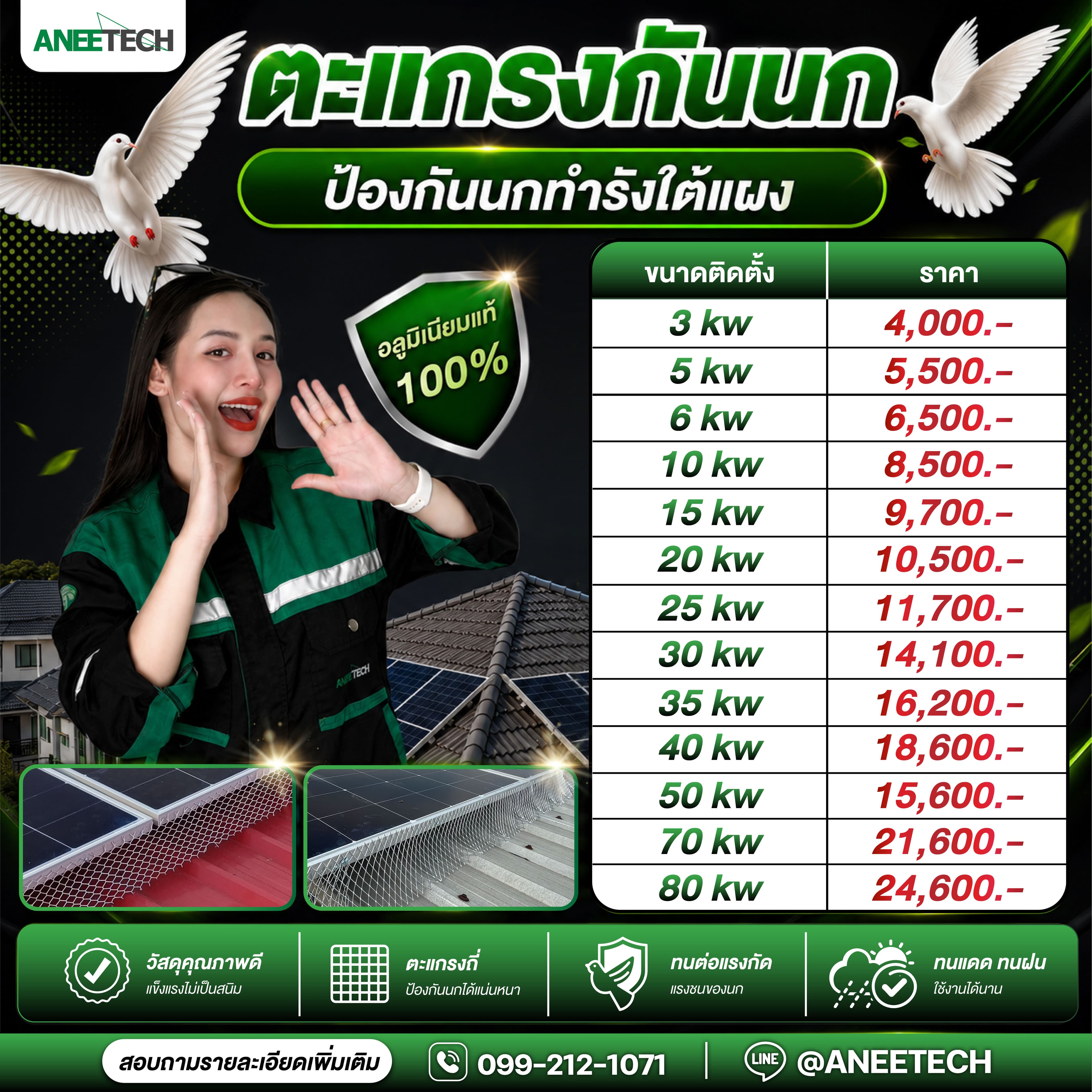 ตะแกรงกันนก ANEETECH
