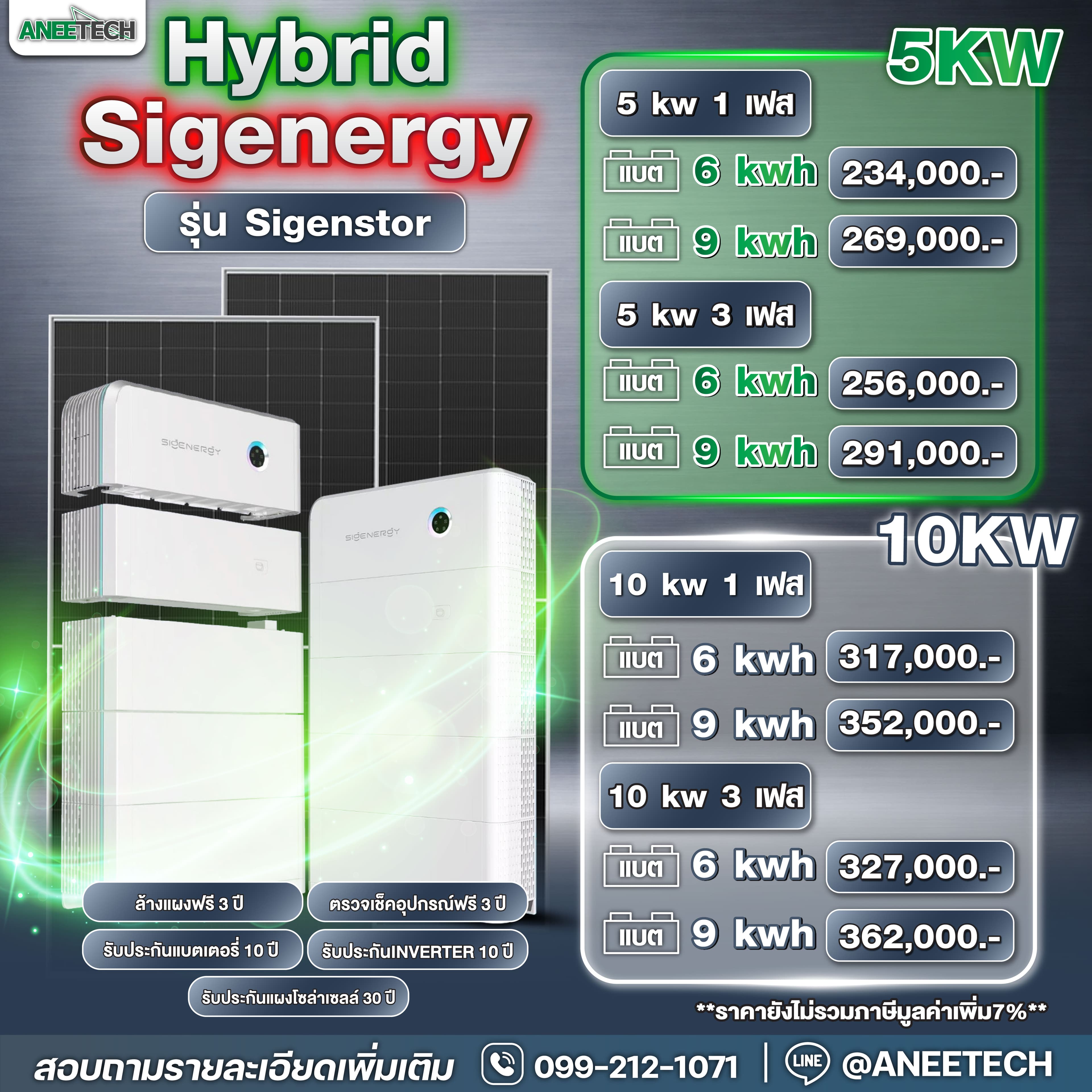 Hybrid Sigenergy Sigenstor 5kW 1 Phase (Batt 5kW)